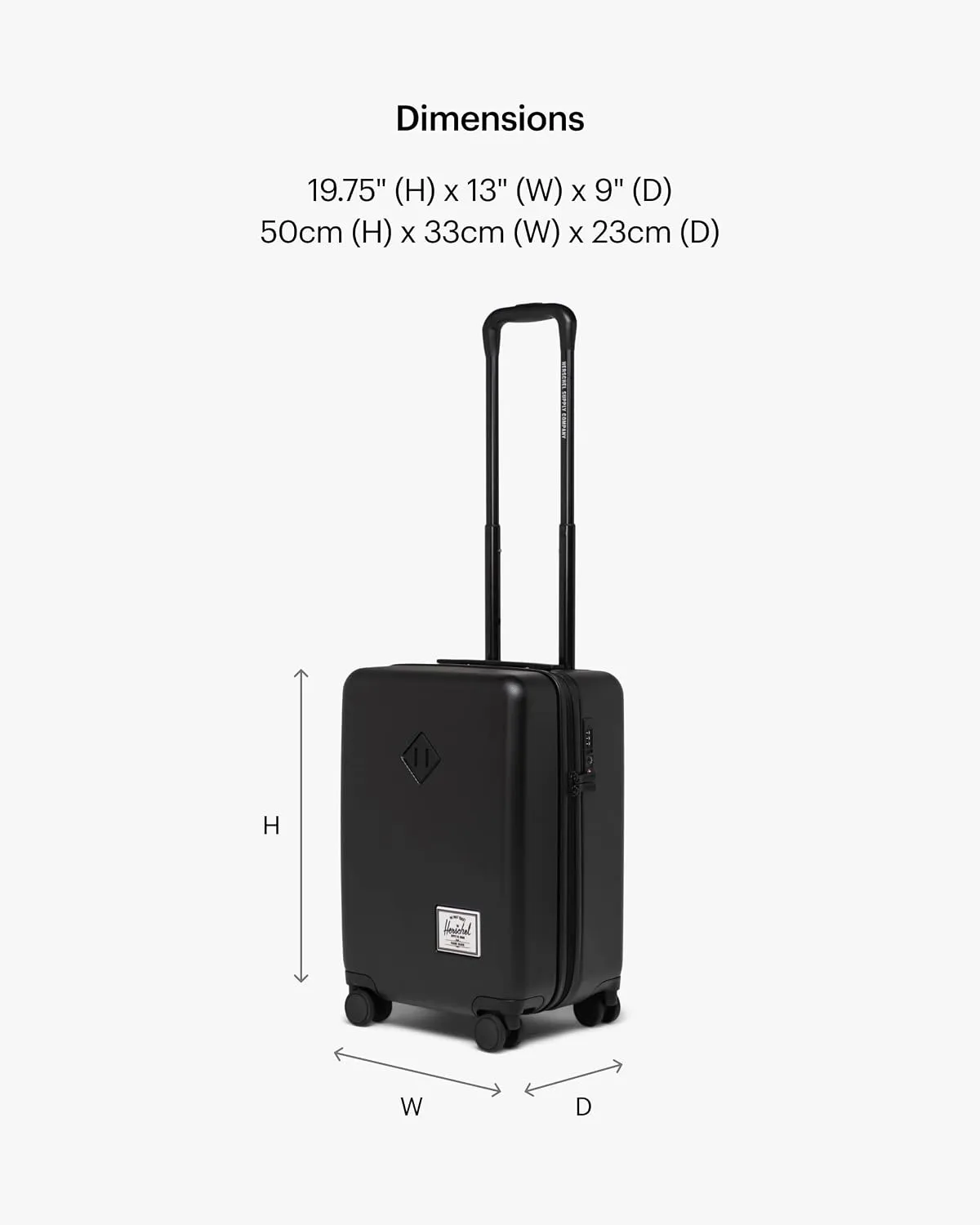 Herschel Supply Heritage Hardshell Medium EXP koffer zwart hardcase
