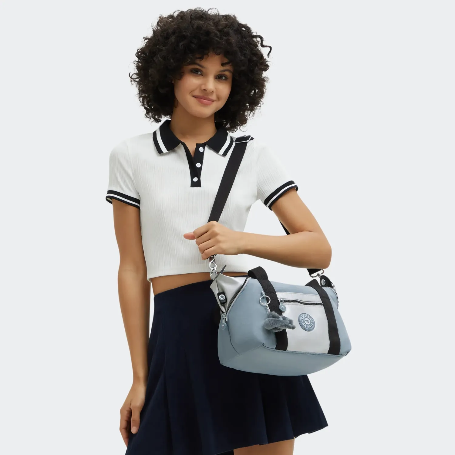 Kipling Art Mini schoudertas Relaxed Grey Block klein