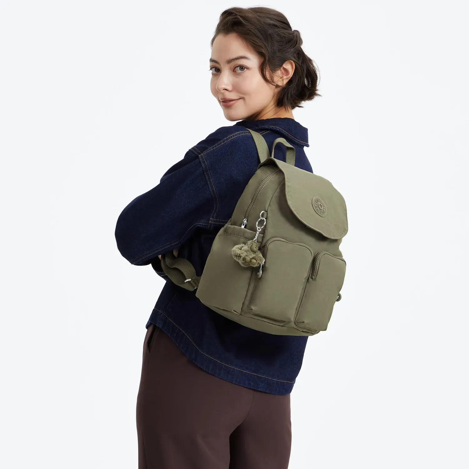 Kipling City Pocket S rugzak Almost Sage klein