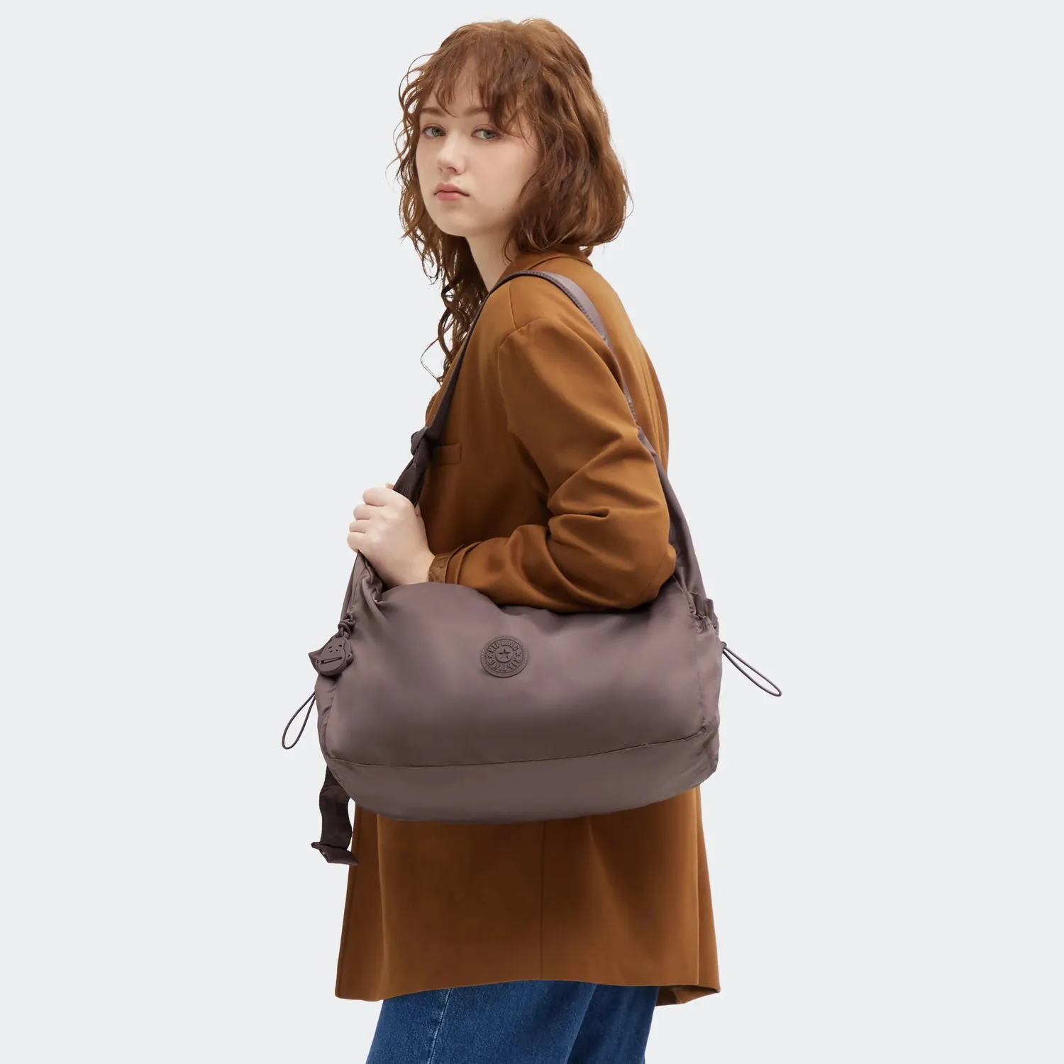 Kipling Gwyn schoudertas Groot Simply Mocha ruim