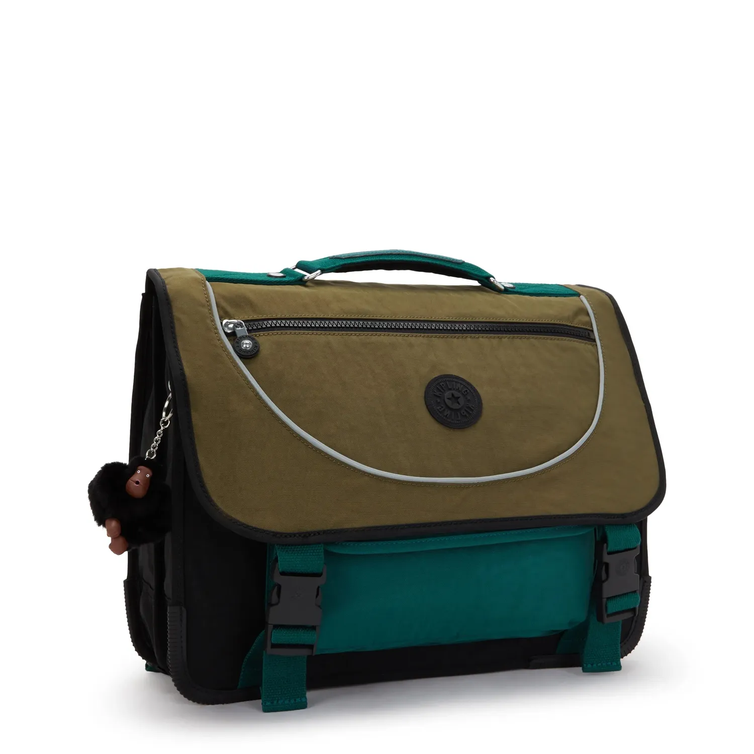 Kipling Preppy rugzak Black Khaki Block medium jongens