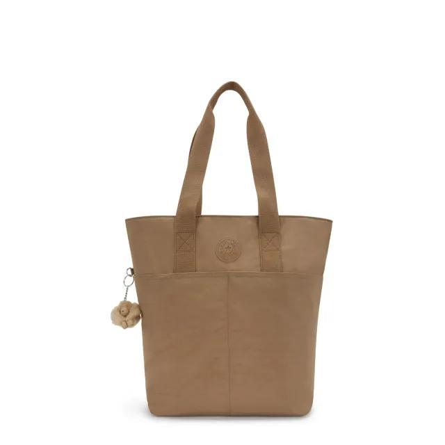 Kipling Hanifa schoudertas Groot Early Tan laptopvak