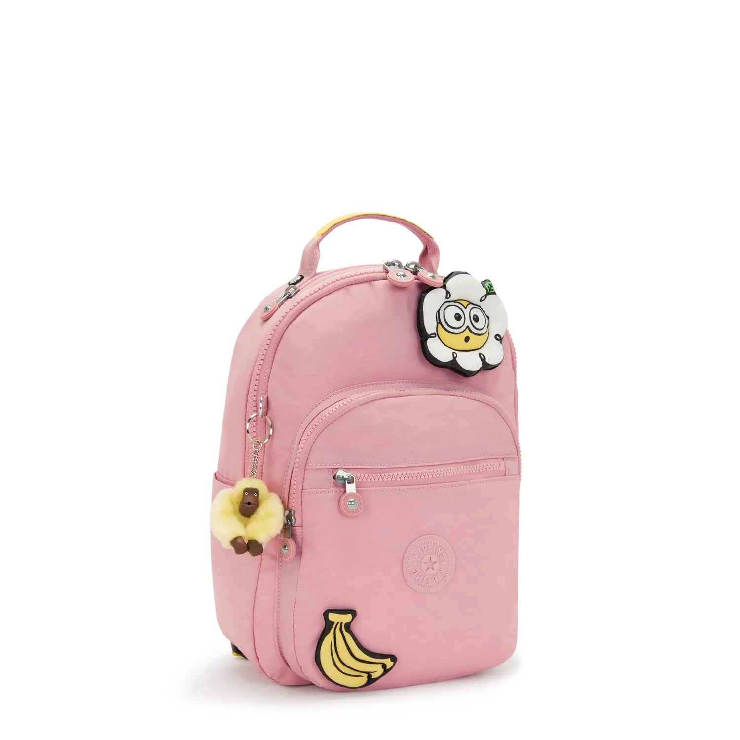 Kipling Seoul S Minions rugzak Klein Pink Daisy 11 inch