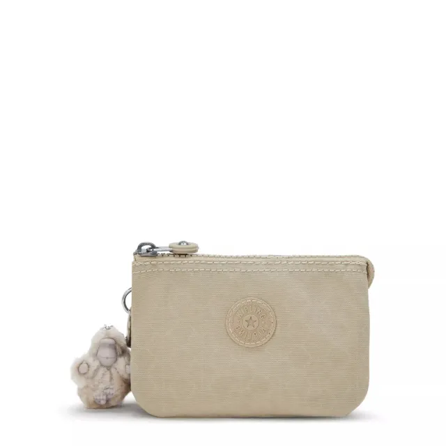 Kipling Creativity S portemonnee Signature Beige Embossed klein