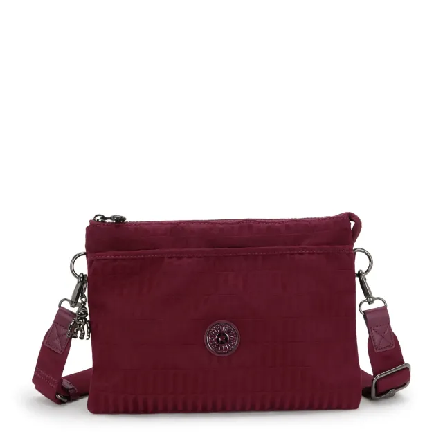 Kipling Riri L crossbody Medium Maroon Tile Jacquard