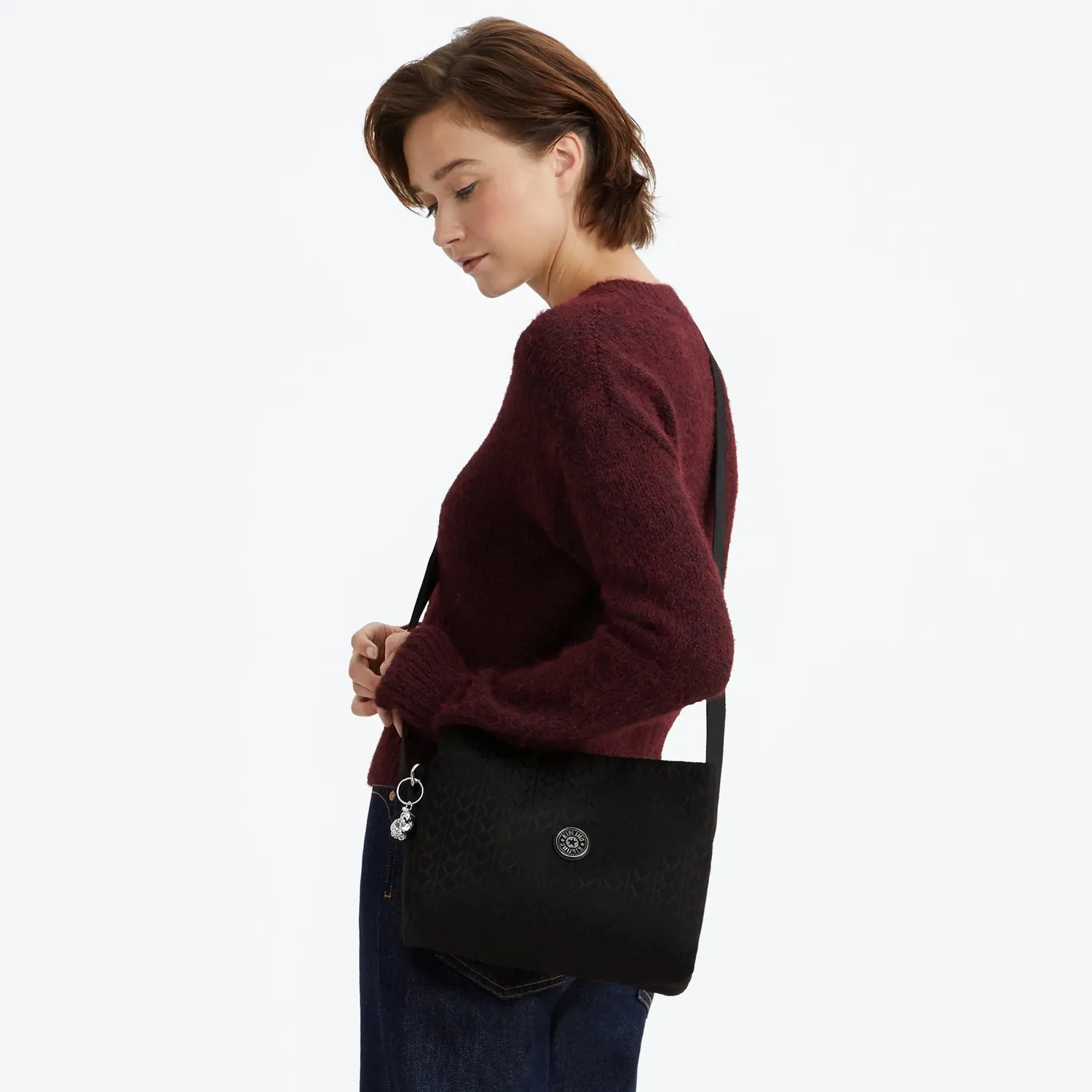Kipling Fabya crossbodytas Medium Noir Sign Jq vakken