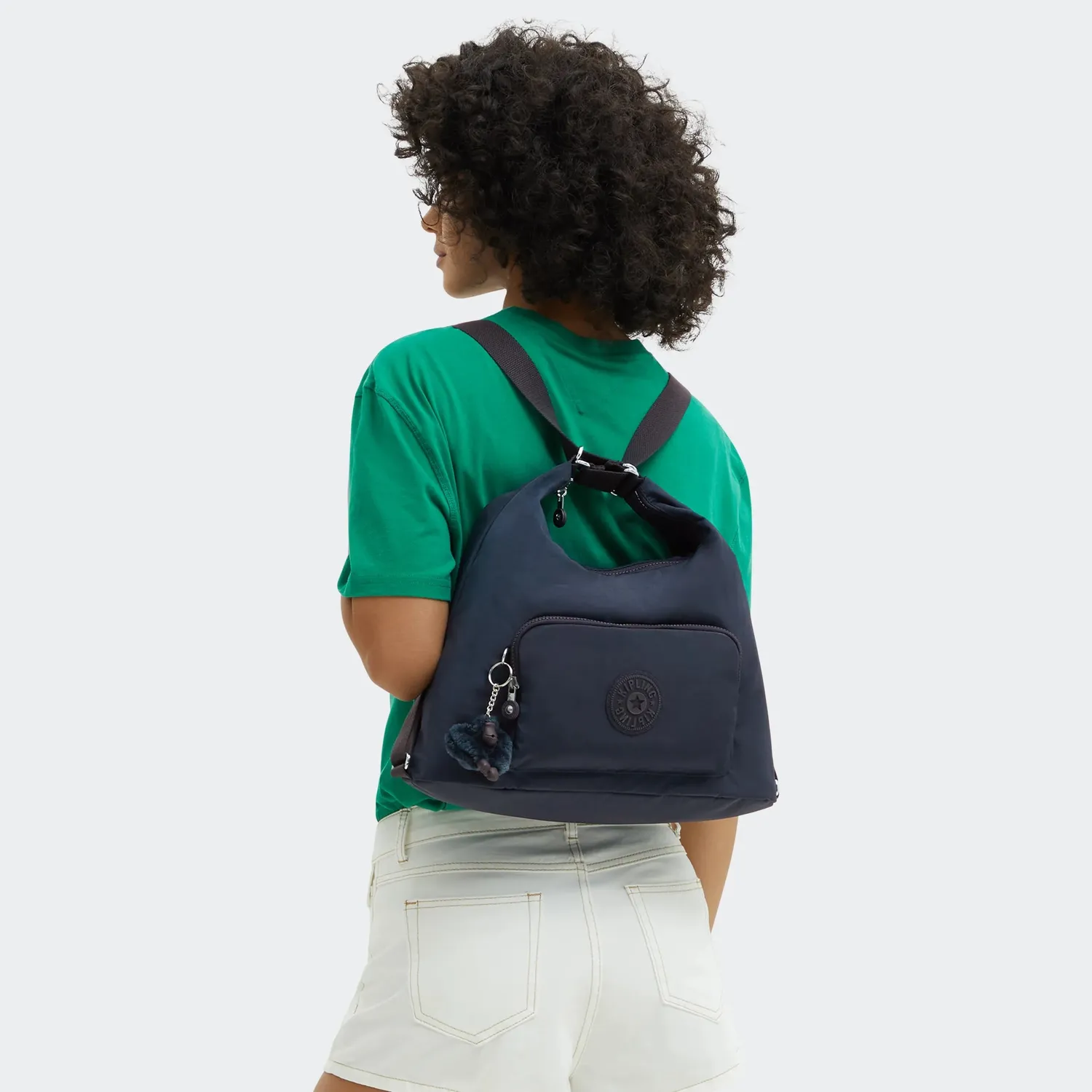 Kipling Yenna schoudertas Blue Bleu 2 Medium verstelbaar