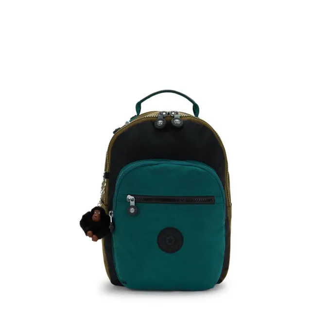 Kipling Seoul S rugzak klein Black Khaki 11 inch vak