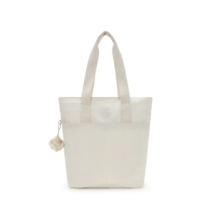 Kipling Hanifa draagtas groot Hideaway Beige laptopvak 15 inch