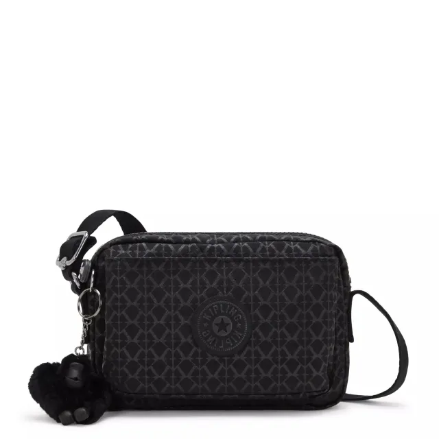Kipling Abanu crossbody tas klein Signature Emb bedrukt