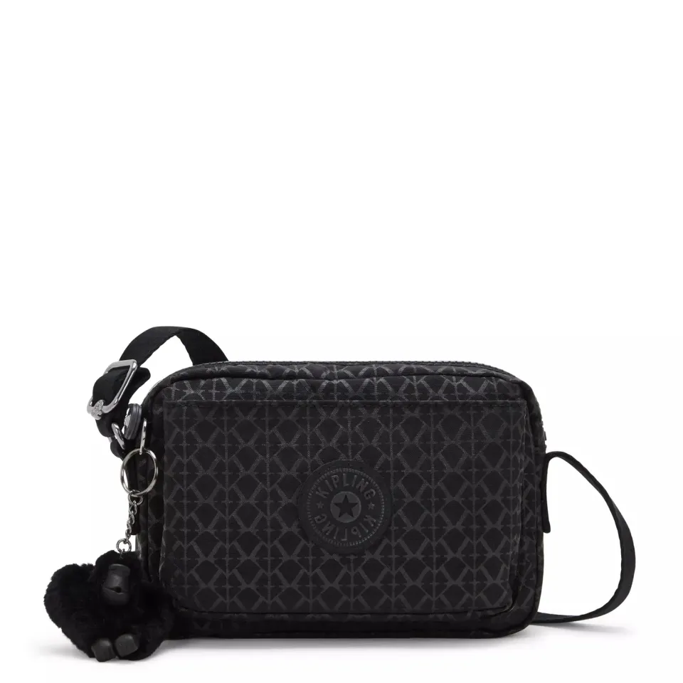 Kipling Abanu crossbody tas klein Signature Emb bedrukt