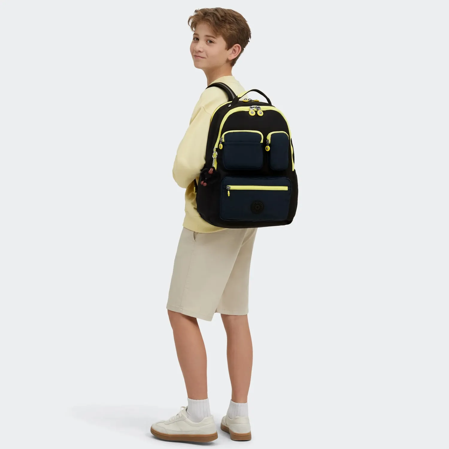 Kipling Seoul Lap Pocket rugzak Black Pocket Block 17"