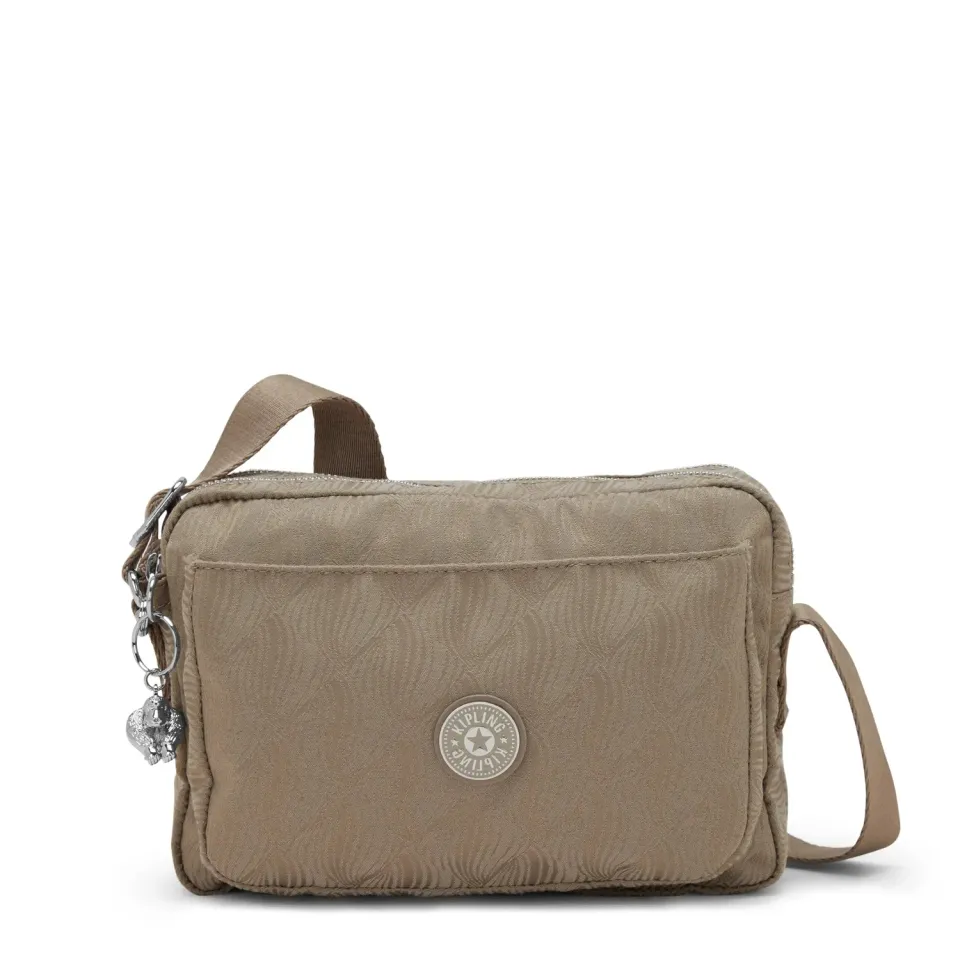 Kipling Abanu M crossbody tas Diamond Wave Jacquard medium met ritsvakken