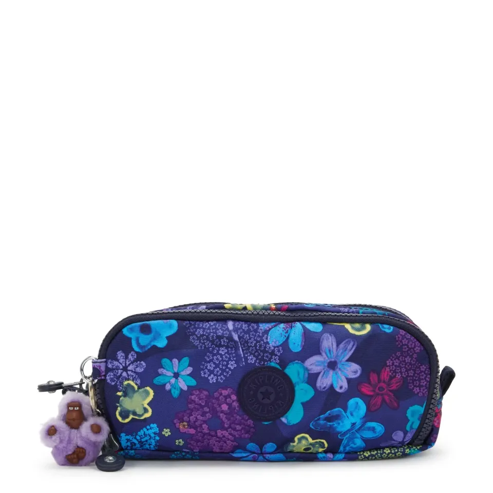 Kipling Gitroy etui Groot Dark Flower Stamp bloemen