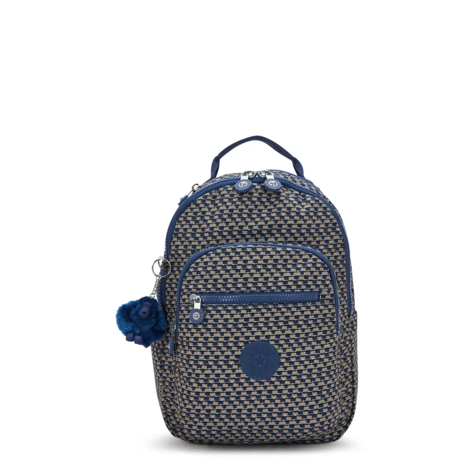 Kipling Seoul S rugzak Klein Blue on Wire 11 inch