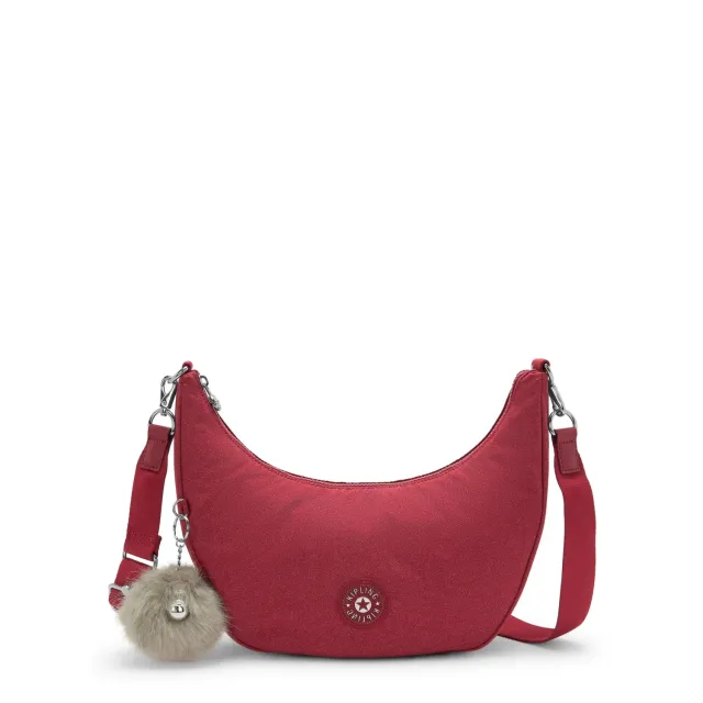 Kipling Clichy schoudertas Medium Royal Garnet Shimmer glans