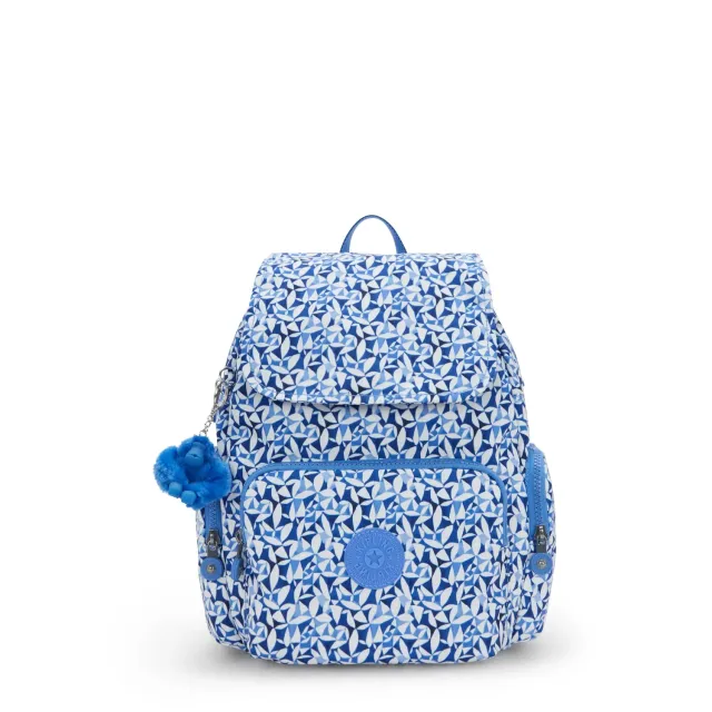 Kipling City Zip S rugzak Crazy Leaves klein met sleutelkoord