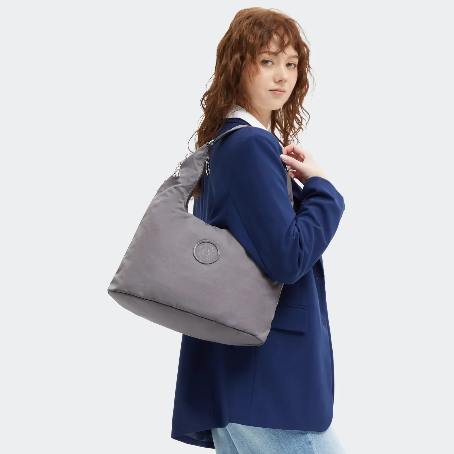 Kipling Eanna Zip schoudertas grey spice medium A4