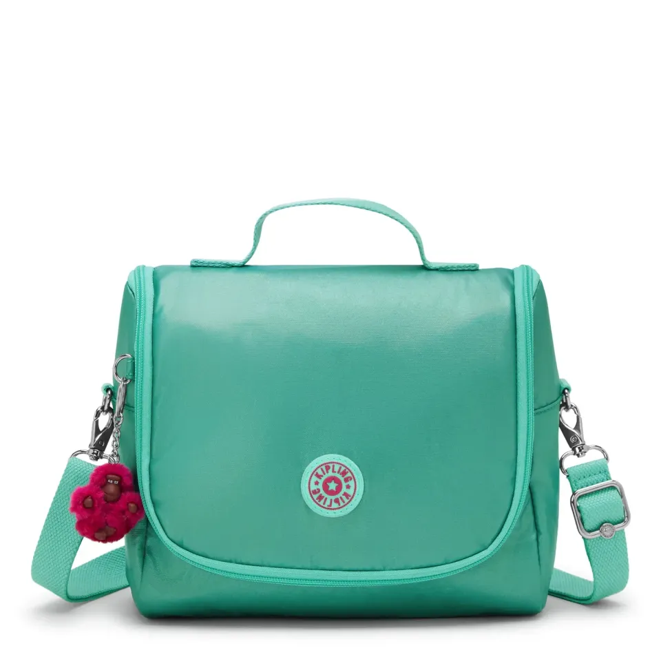 Kipling New Kichirou lunchtas Oasis Mint Metallic groot trolleyband