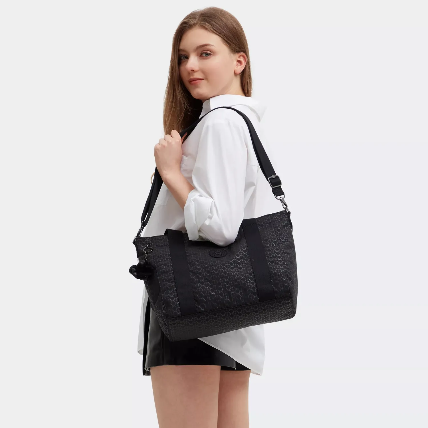Kipling Asseni S shopper Signature Emb klein met schouderriem