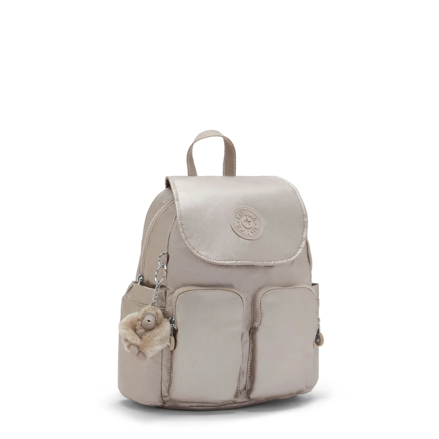 Kipling City Pocket Mini rugzak Metallic Glow klein met klep