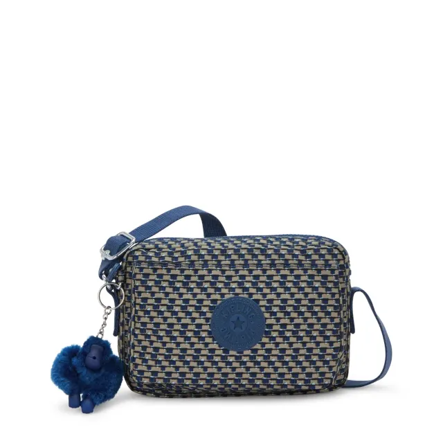 Kipling Abanu crossbody tas klein Blue on Wire met ritsvakken