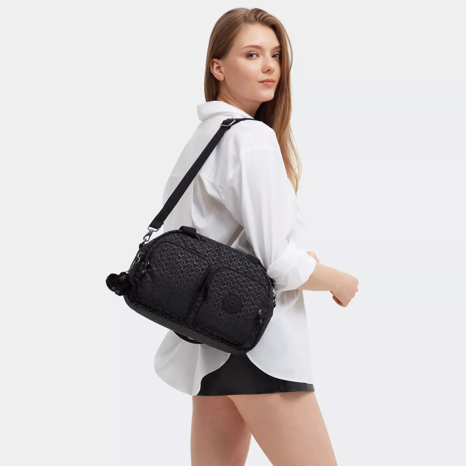 Kipling Cool Defea schoudertas Medium Signature Emb print