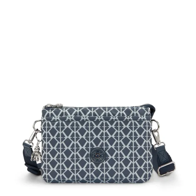 Kipling Riri crossbodytas klein Navy Sign Jacquard ritsvakken