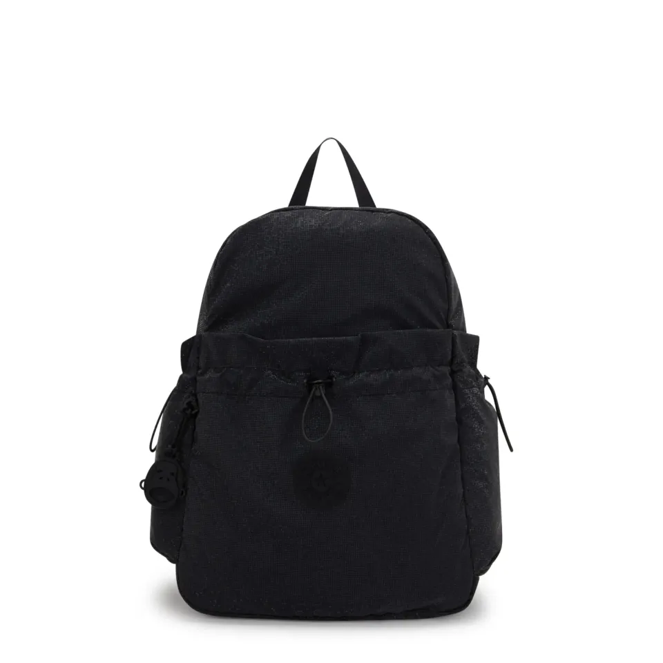 Kipling Amita rugzak Shiny Pixel medium met trekkoordvak
