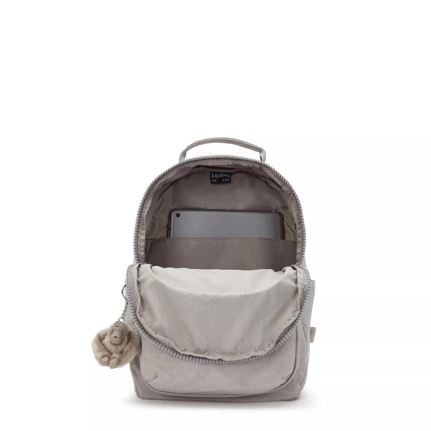 Kipling Seoul S kleine rugzak Grey Gris met tabletvak 11 inch