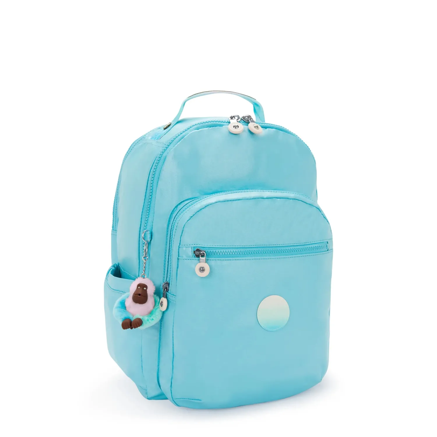 Kipling Seoul College Extra rugzak Sea Blue Metallic Groot 15 inch