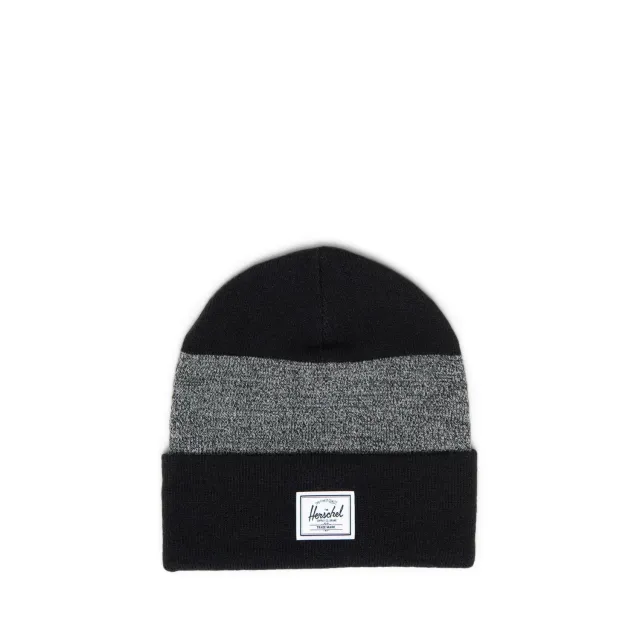 Herschel Elmer Pattern Beanie muts zwart met streep
