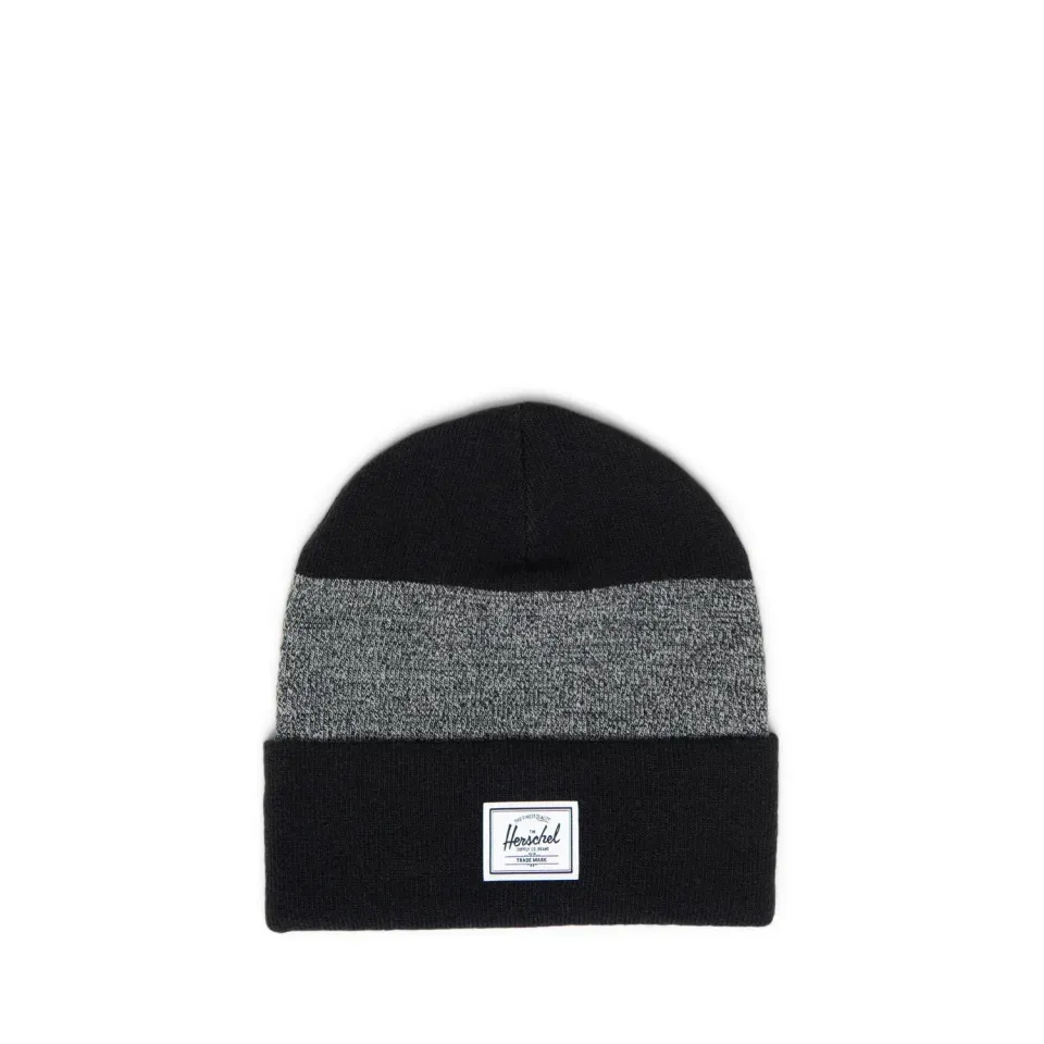 Herschel Elmer Pattern Beanie muts zwart met streep