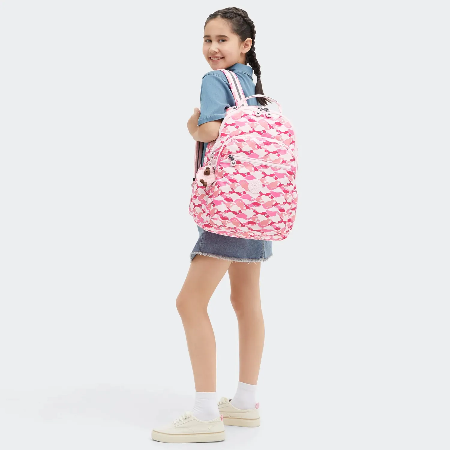 Kipling Seoul Lap rugzak Pink Palm groot 15 inch
