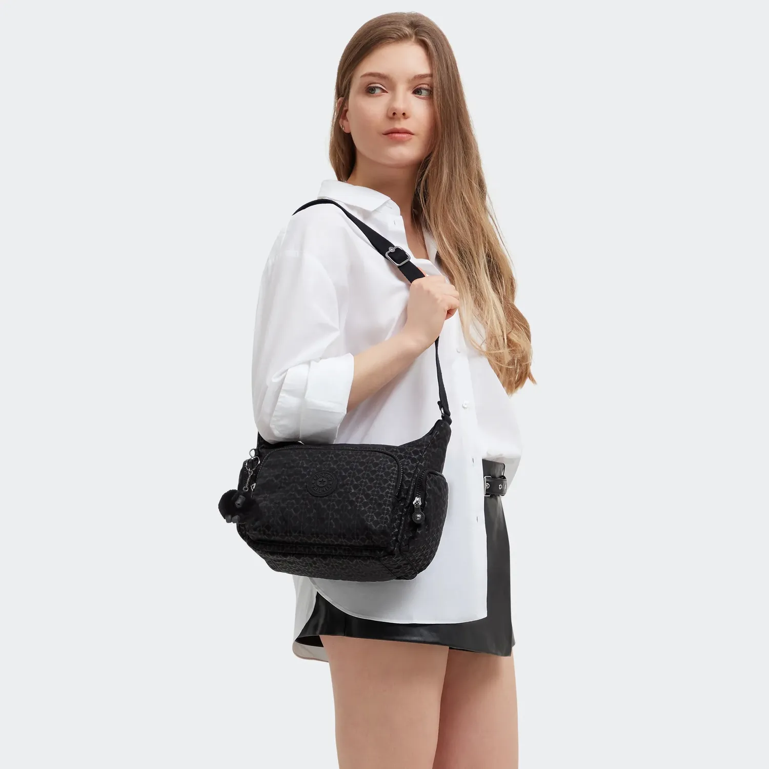 Kipling Gabb S crossbodytas Medium Signature Emb met print