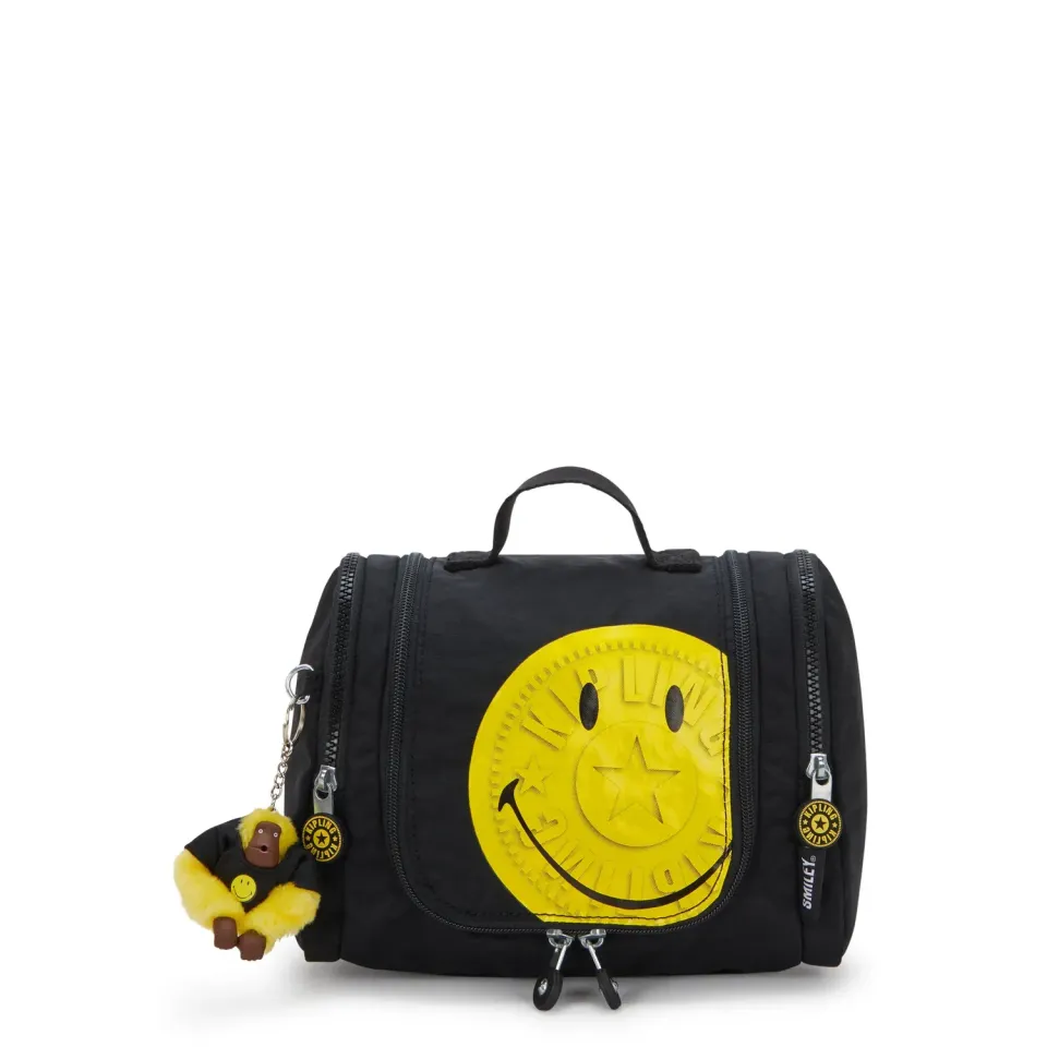 Kipling Gloria toilettas Yellow Fun Black medium Smiley