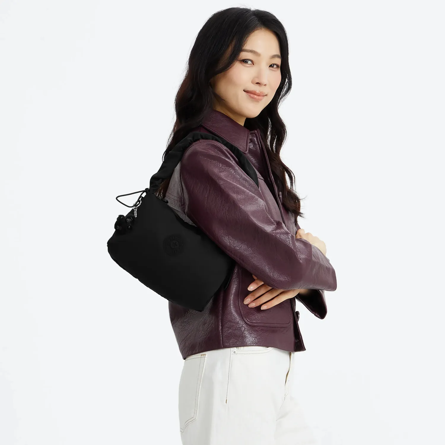 Kipling Eleni kleine schoudertas Simply Black met rits