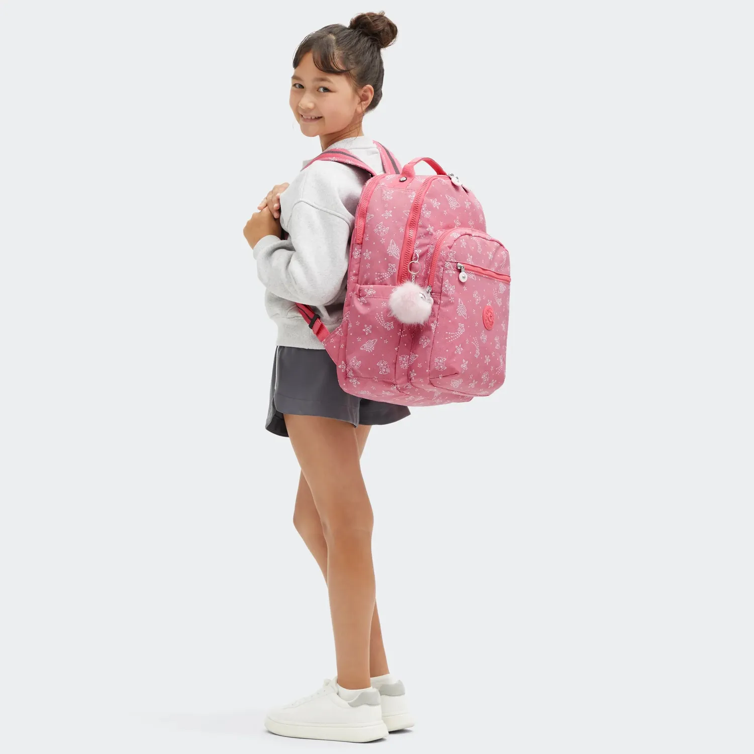 Kipling Seoul Lap rugzak Glitter Cats Groot 15 inch