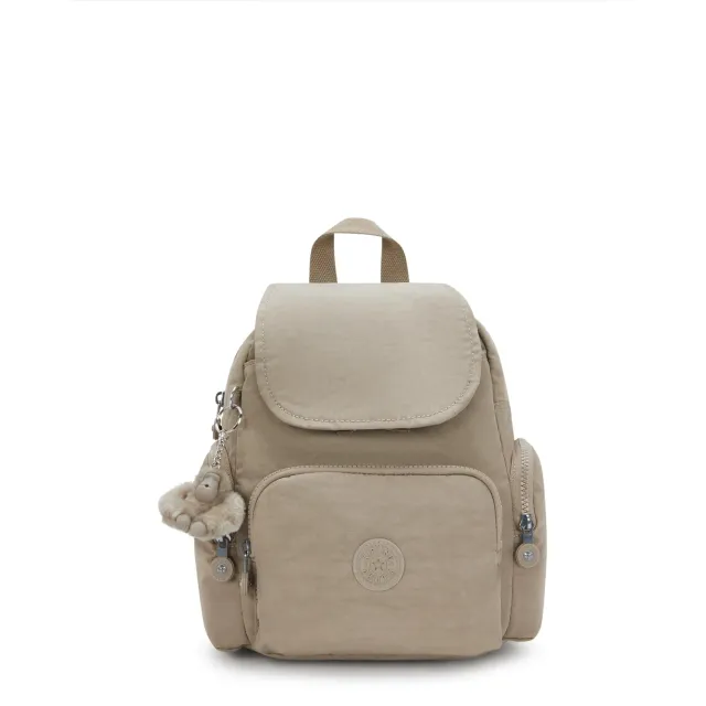 Kipling City Zip Mini rugzak Soft Taupe extra klein met ritsvakken