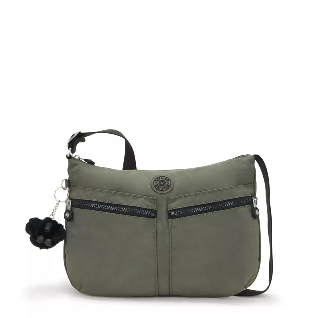 Kipling Izellah schoudertas Green Moss Medium waterafstotend