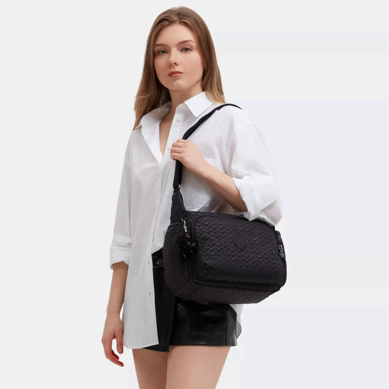 Kipling Gabb crossbodytas Groot Signature Emb lichtgewicht
