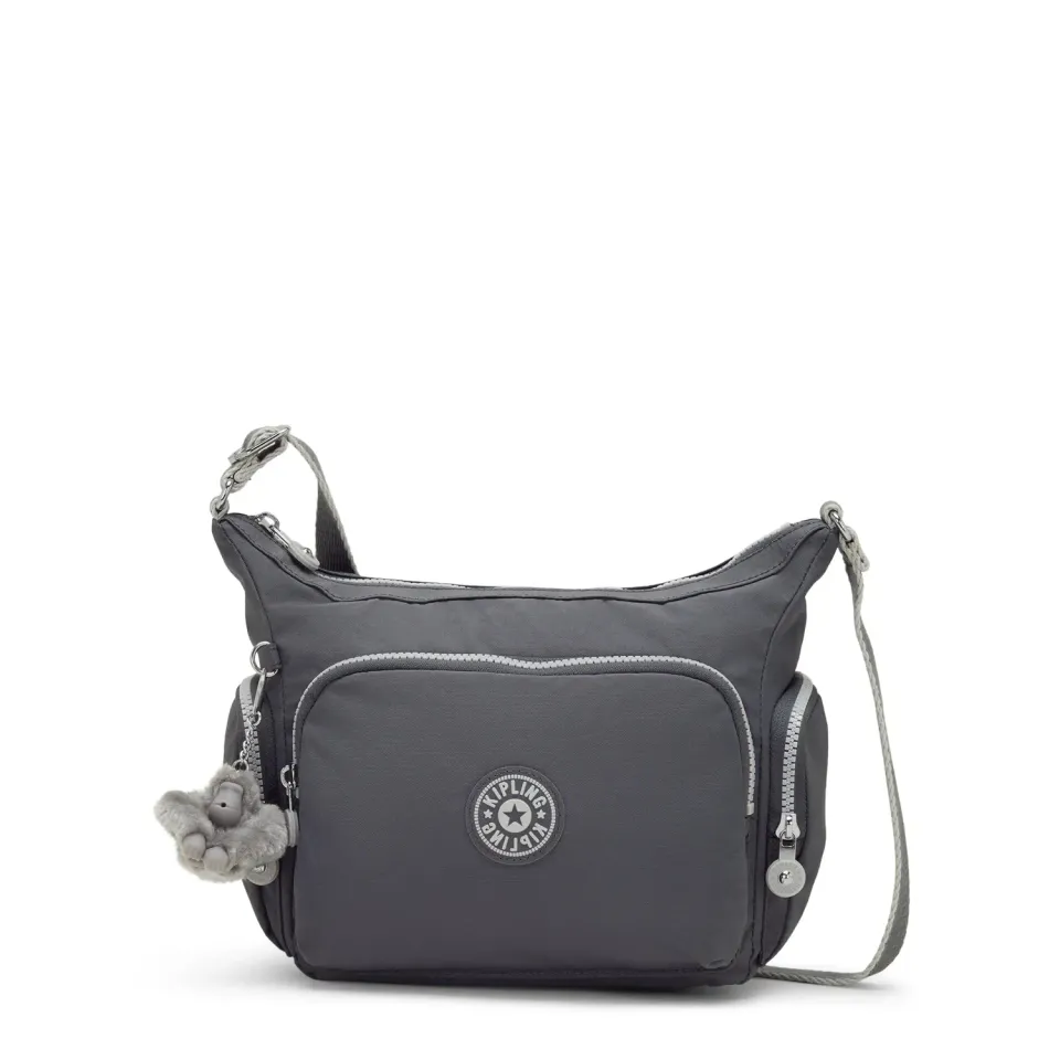 Kipling Gabb S crossbodytas Medium Moonlit Grey met sleutelkoord