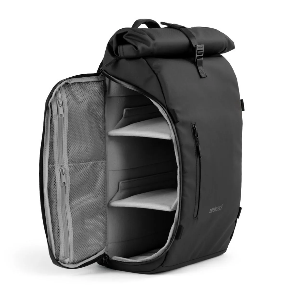 Zeeksack The Rolltop 25L rugzak zwart oprolbaar