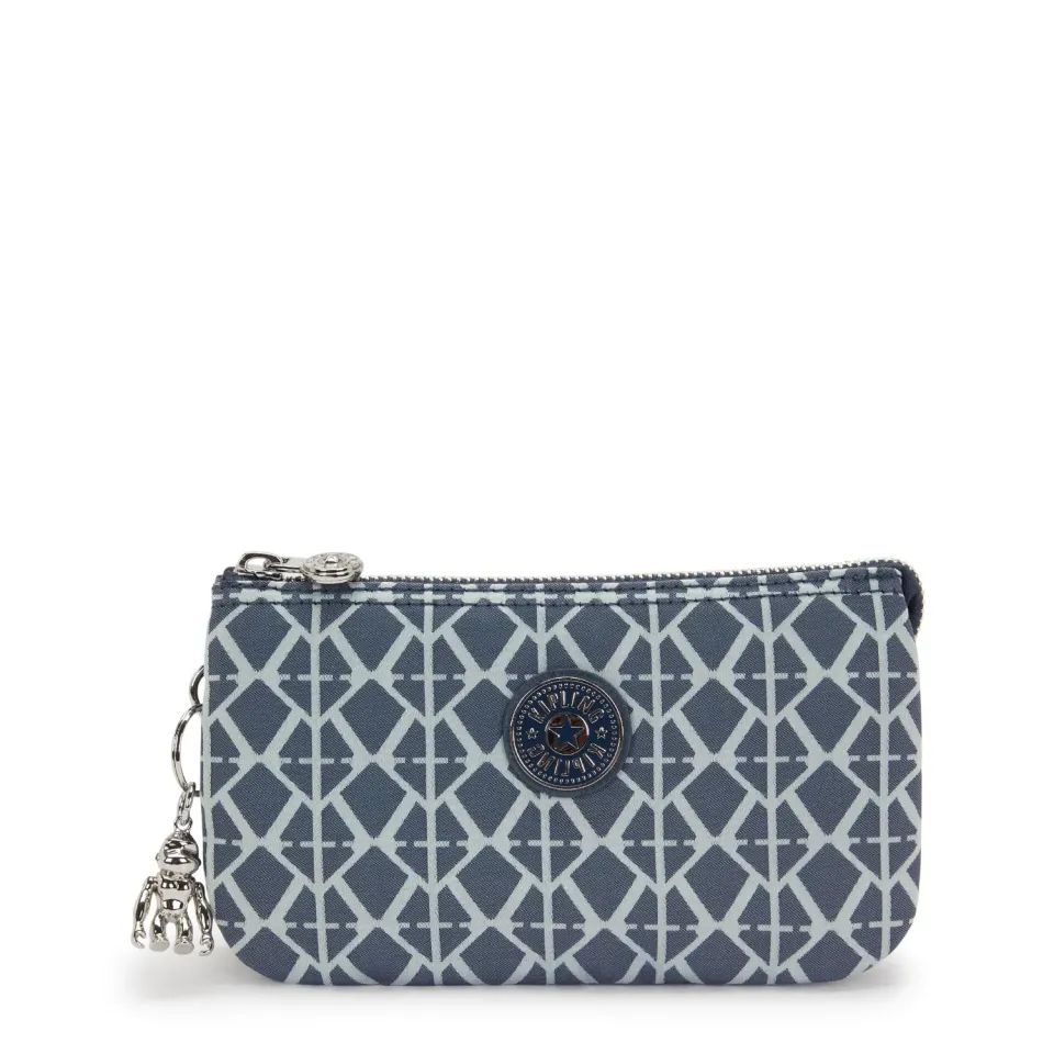 Kipling Creativity L pouch Navy Sign Jacquard waterafstotend