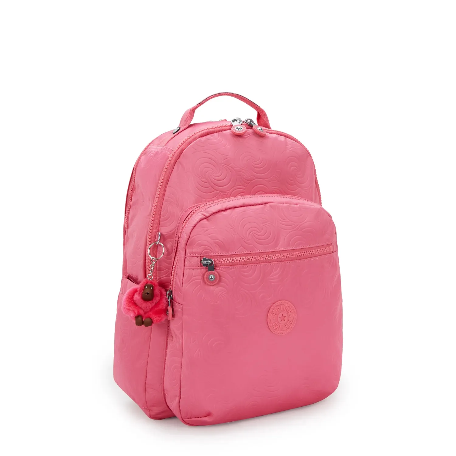 Kipling Seoul Lap schoolrugzak Pink Swirl Emboss 15 inch Groot