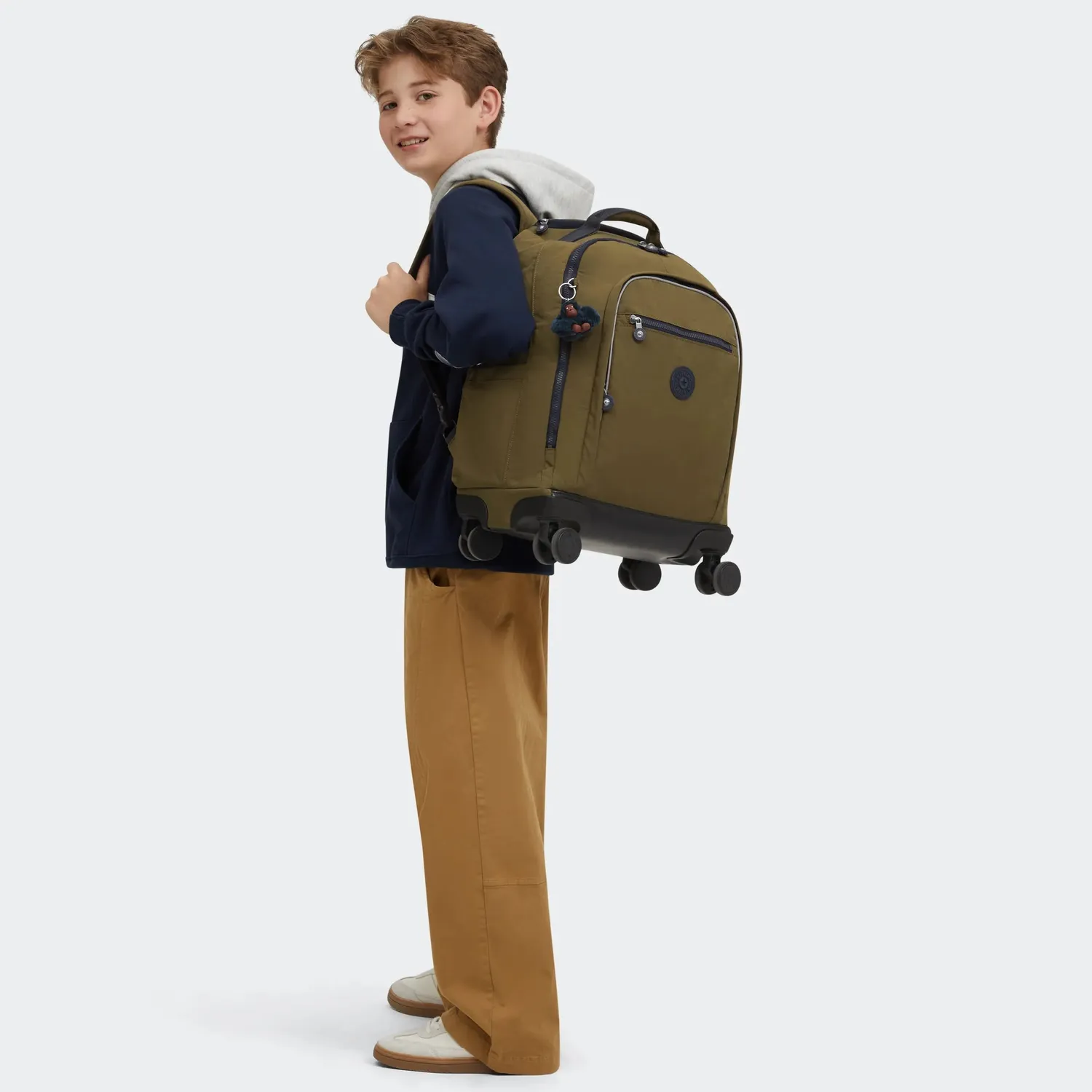 Kipling New Zea rugzak Treasure Green groot met wielen