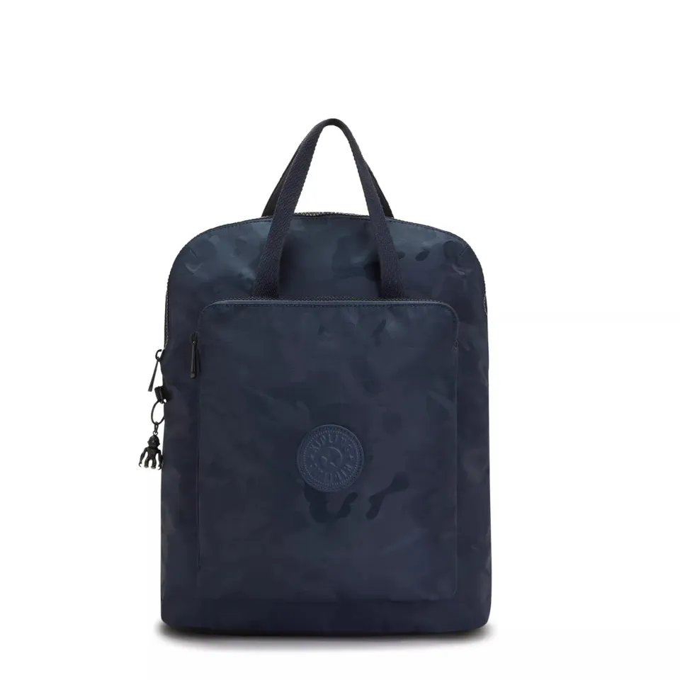 Kipling Kazuki rugzak Medium Satin Camouflage Blue laptop