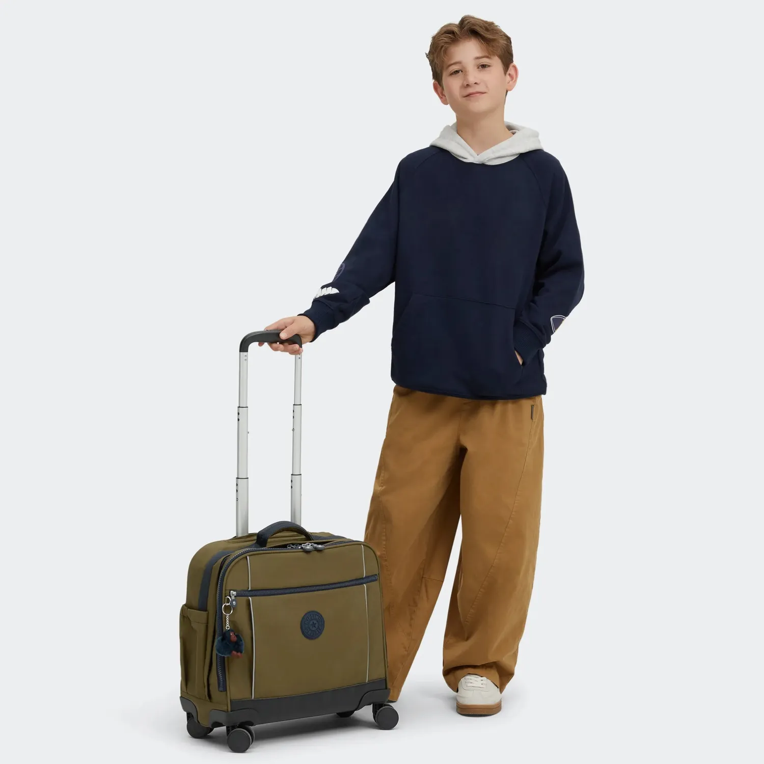 Kipling New Storia schooltas met wielen Treasure Green Groot laptopvak
