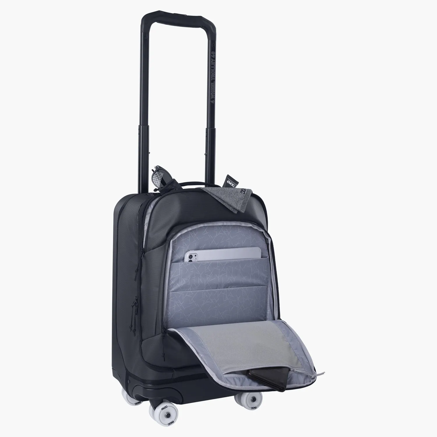 Evoc 4-Wheel Trolley 40 reiskoffer carbon grey handbagage