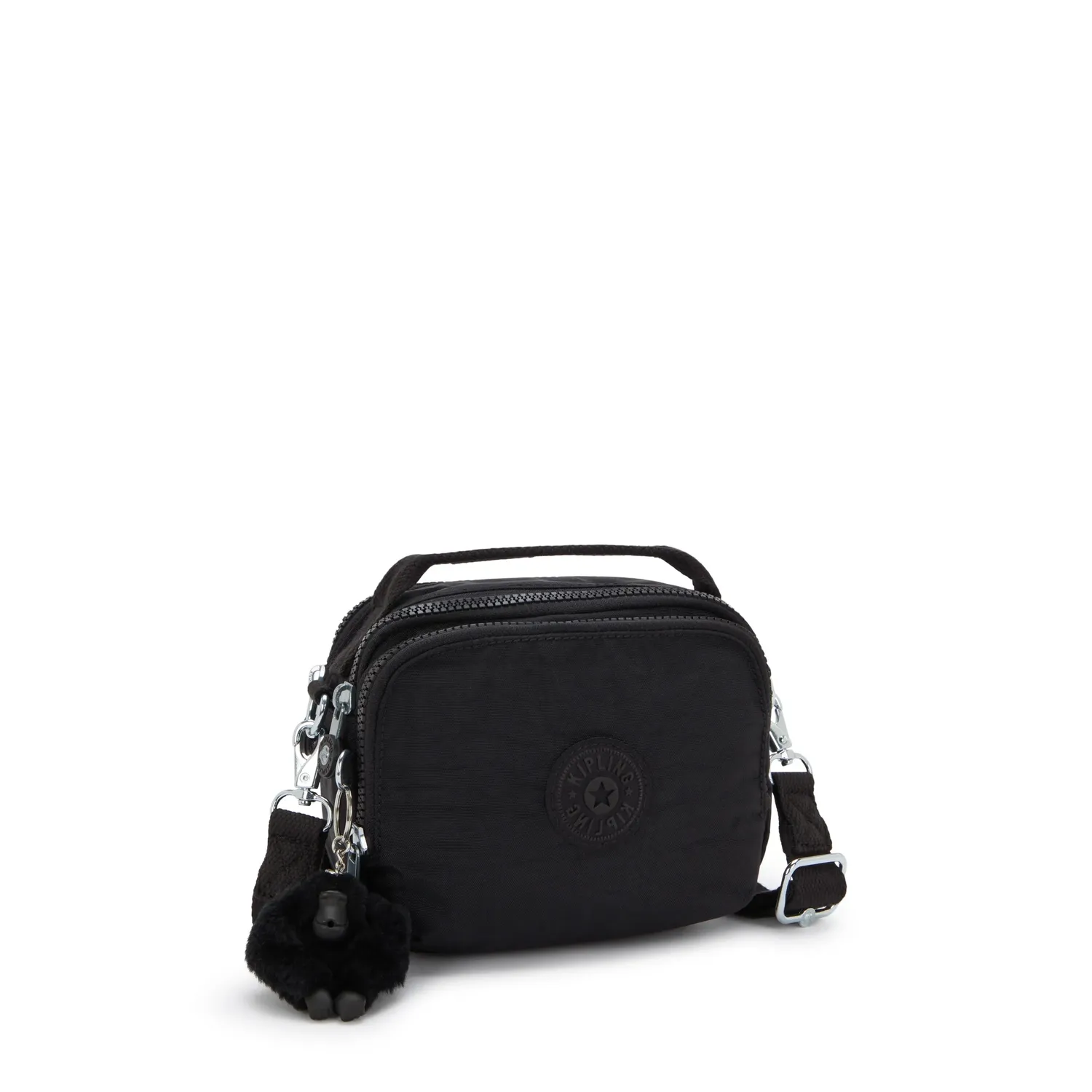 Kipling Cahir crossbody Black Noir klein met ritsvakken